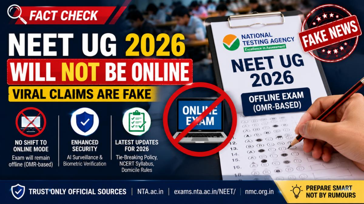 NEET UG 2026 Will Not Be Online, Viral CBT Claims Are Fake