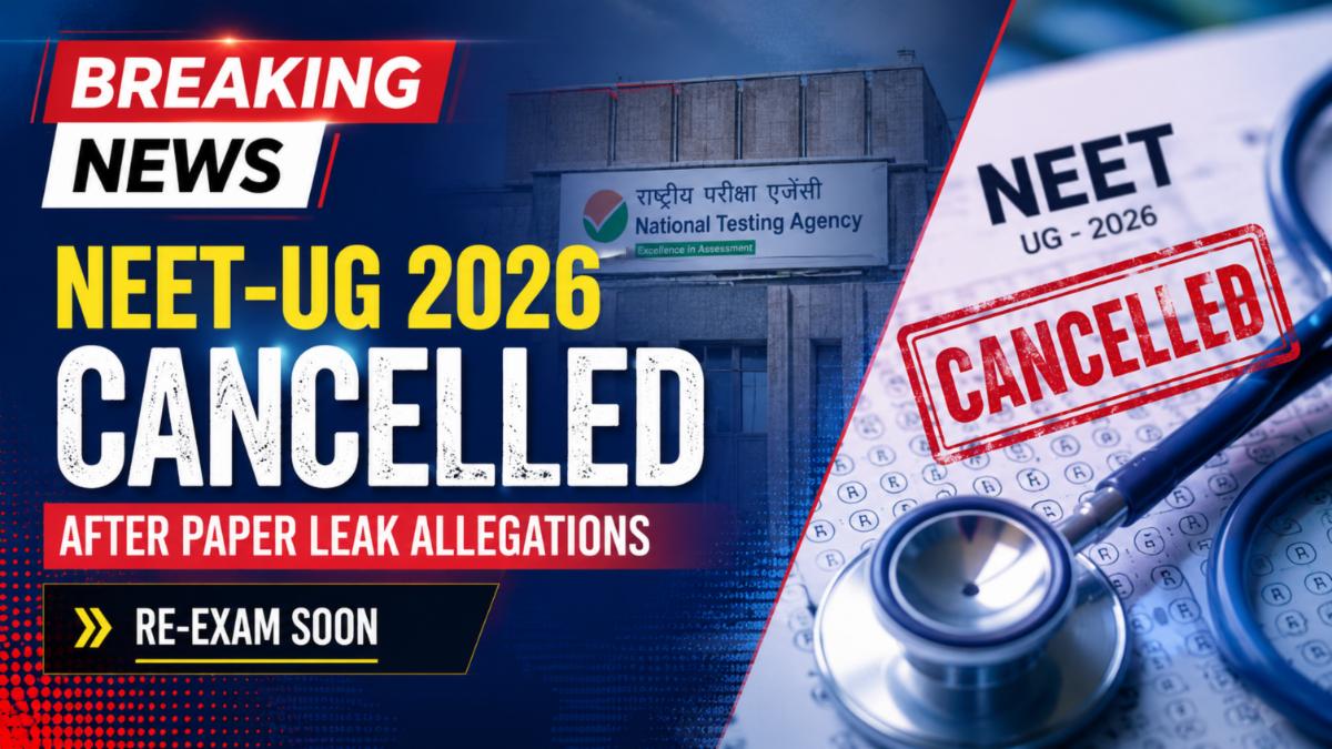 NEET UG 2026 Cancelled After Paper Leak Allegations, Re-Exam Soon