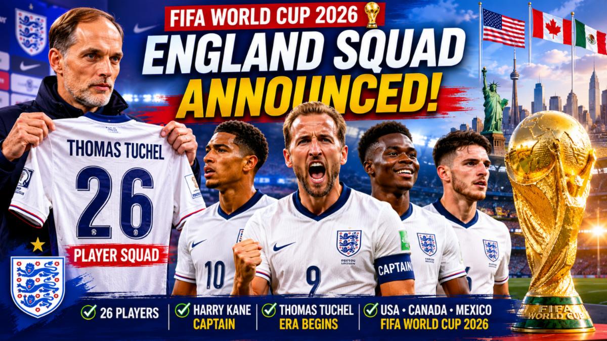 Thomas Tuchel Names England’s 26-Man Squad for FIFA World Cup 2026