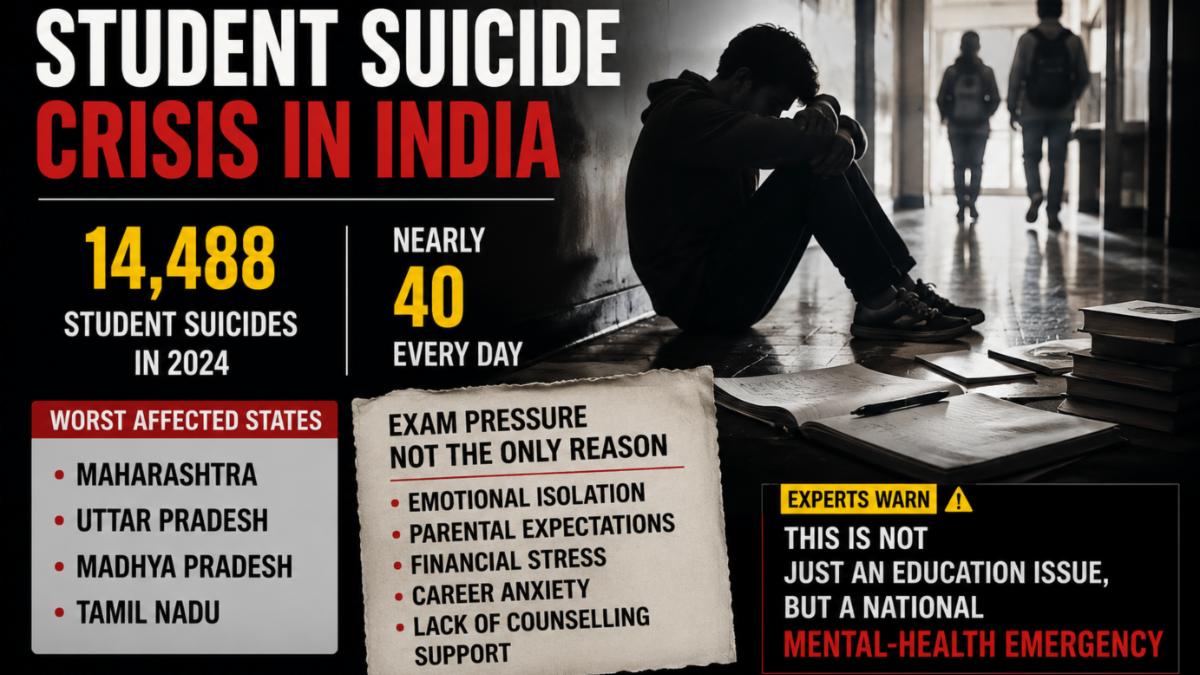 India’s Student Suicide Crisis Deepens as 14,488 Cases Reported in 2024