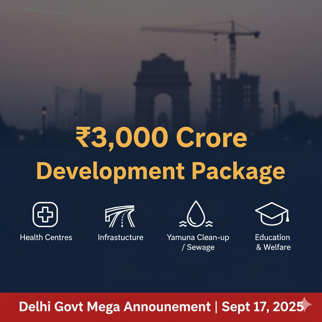 Delhi Government Announces ₹3,000 Crore Development Package on PM Modi’s Birthday | Major Projects Revealed